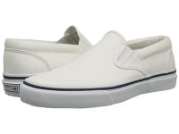 Stylish Sperry Top-Sider Comfort Boat Shoes for Men - Striper Slip On - White Canvas On Sale